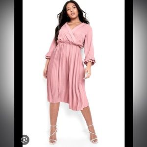 BOOHOO Plus Woven Pleated Midi Skater Dress, US Size 18